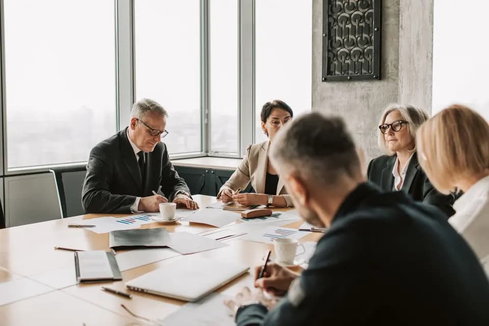 A group working together around a conference table